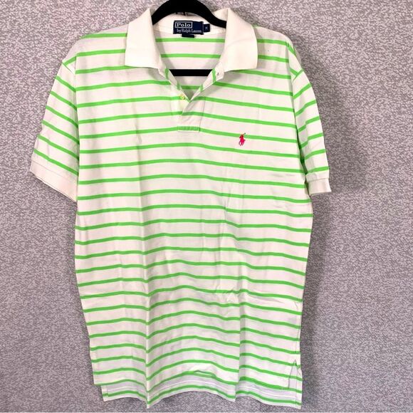 Polo by Ralph Lauren Other - POLO by RALPH LAUREN Men's Short Sleeve Green & White Stripe Polo Shirt Med #970